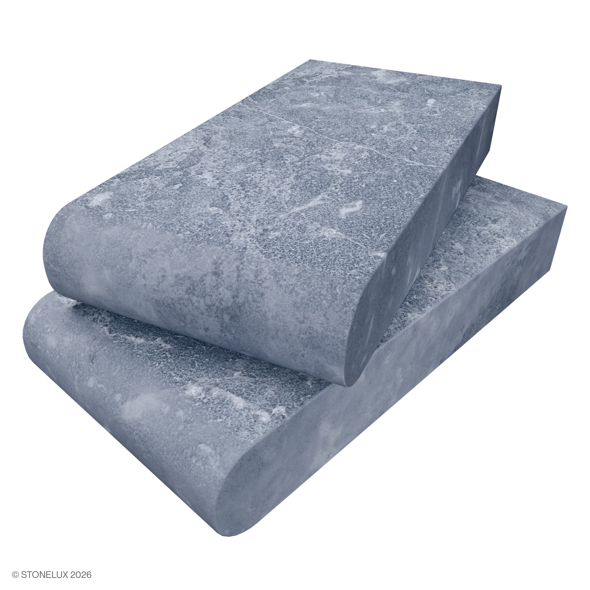 Aegean Grey Marble Sand Blasted 6x12x2 Single Bullnose Coping - View 1