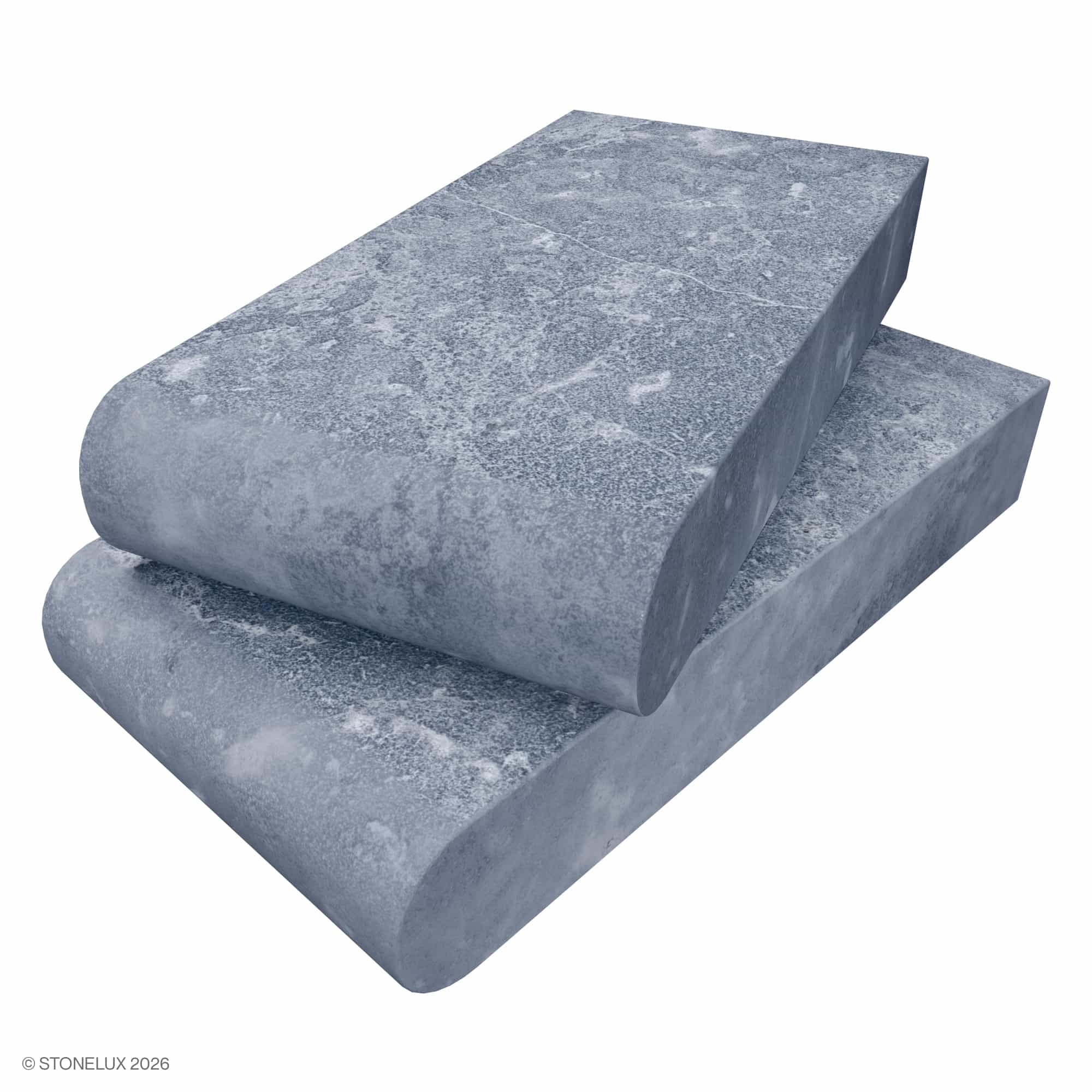 Aegean Grey Marble Sand Blasted 6x12x2 Single Bullnose Coping