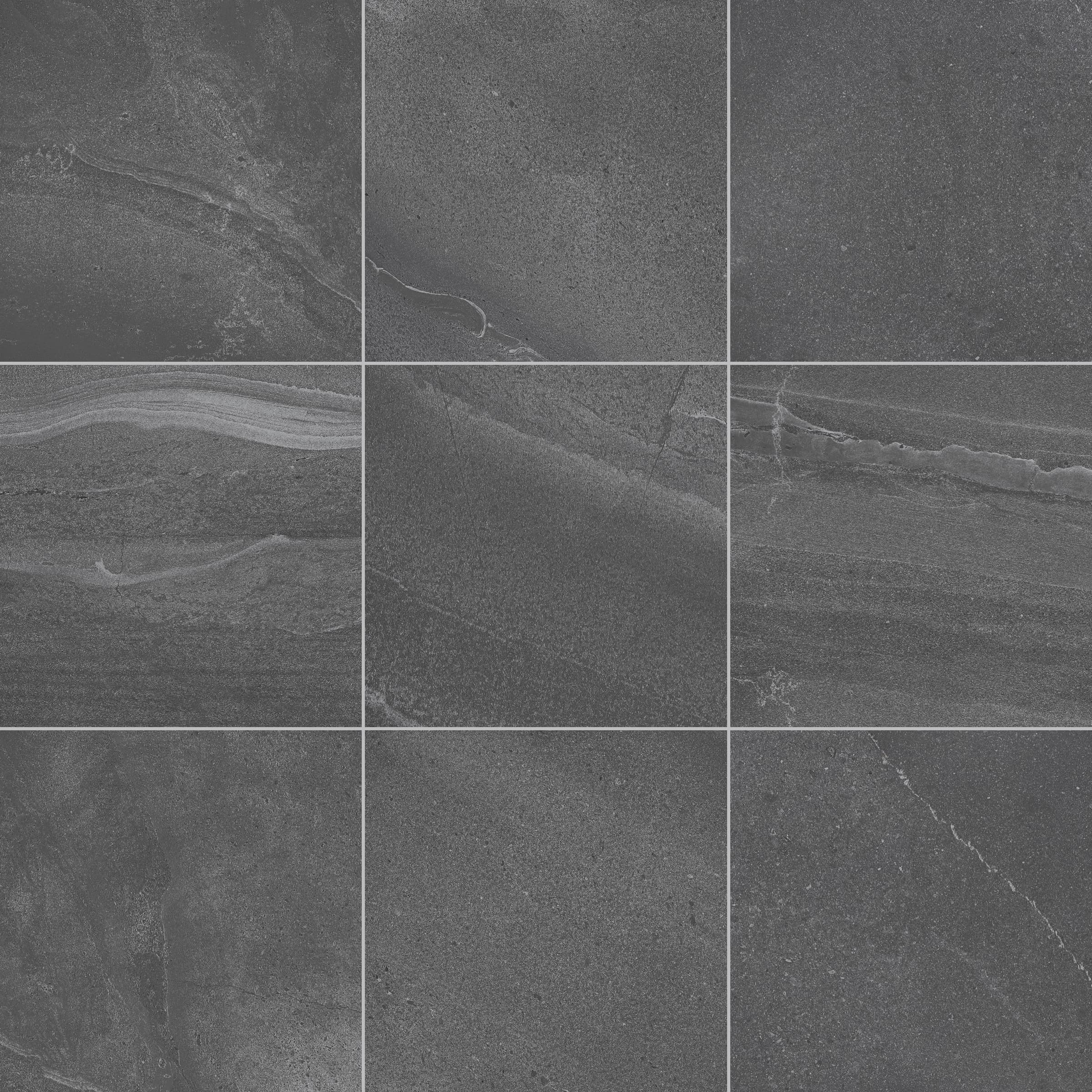 STONELUX British Stone (Premium Kandla) Anthracite Matte 24x24x2cm Rectified Porcelain Paver in Porcelain Pavers - Porcelain