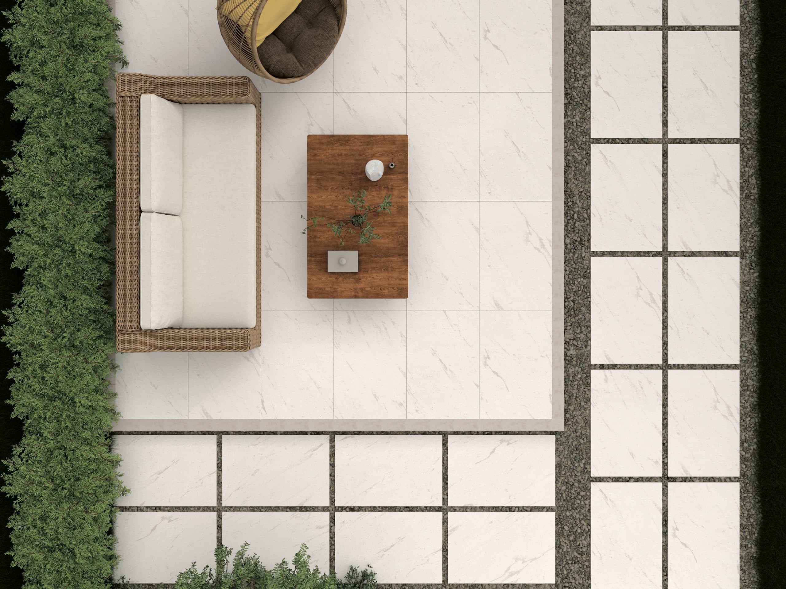 Tokyo White Matte 24x24x2cm Rectified Porcelain Paver - View 5