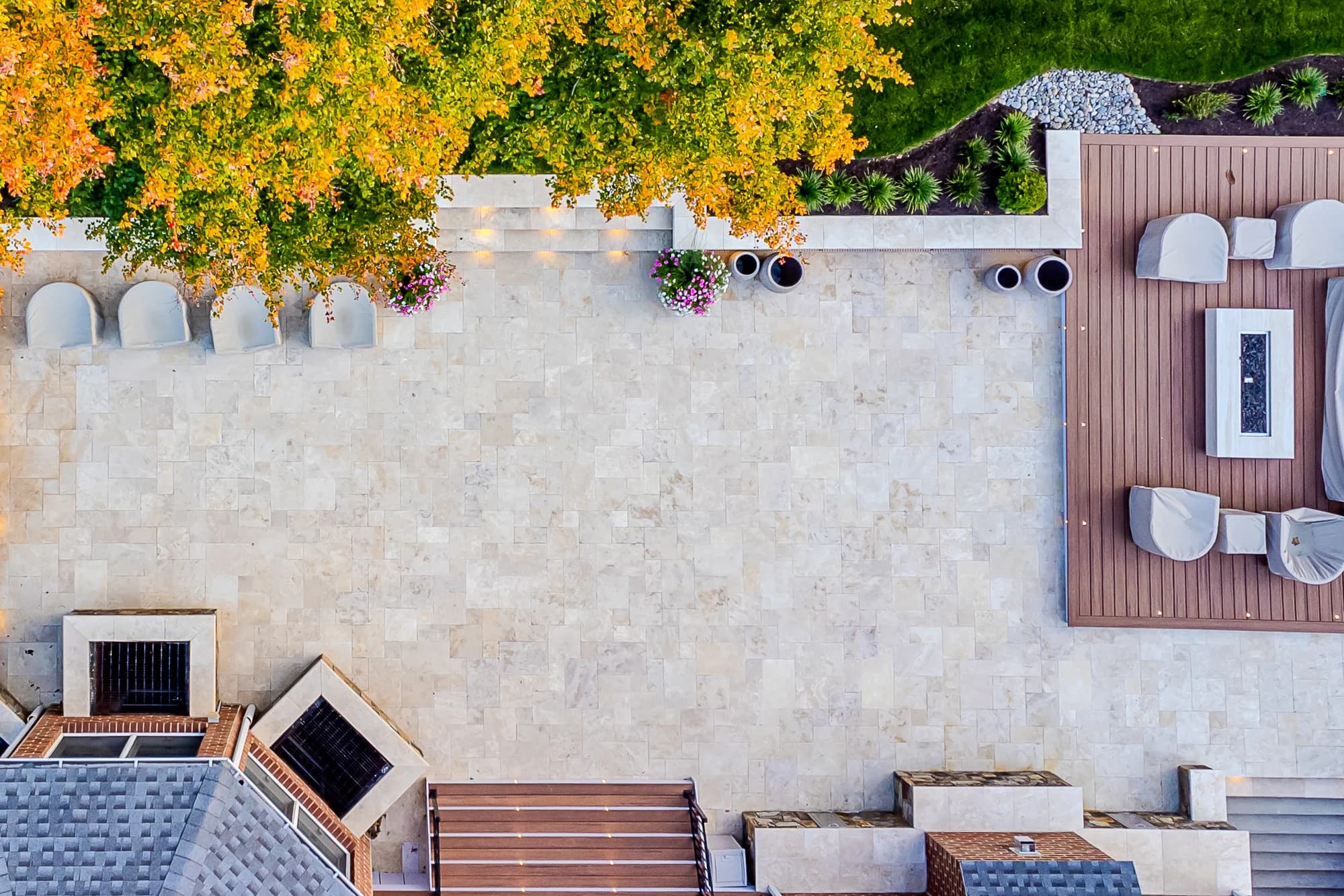 Ivory Twilight: A Travertine Patio Project - Project Photo