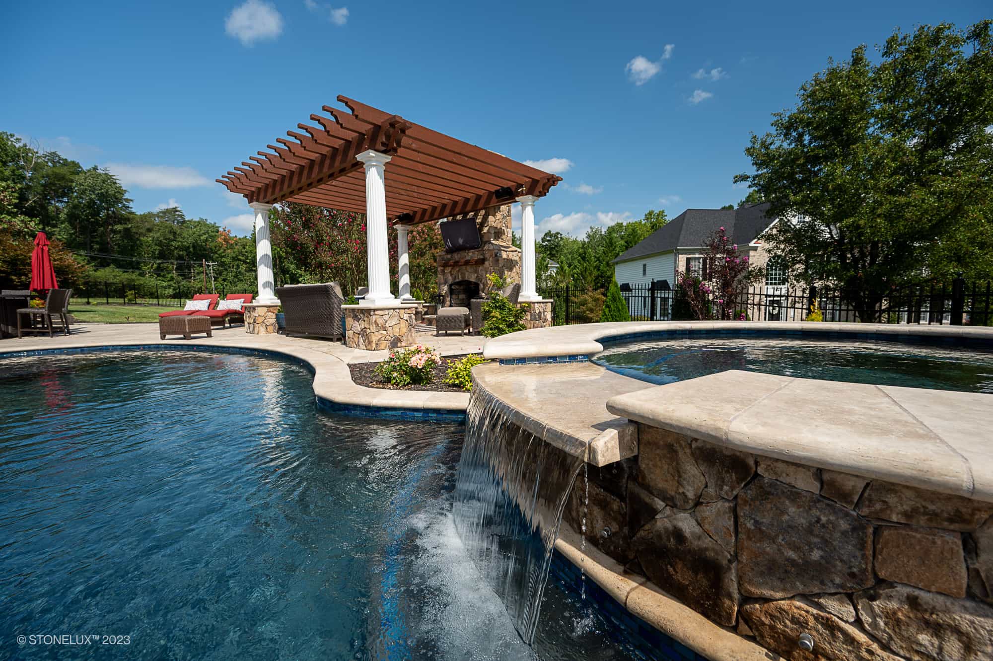 Walnut Wonders: Beige and Brown Poolside Perfection - Project Photo
